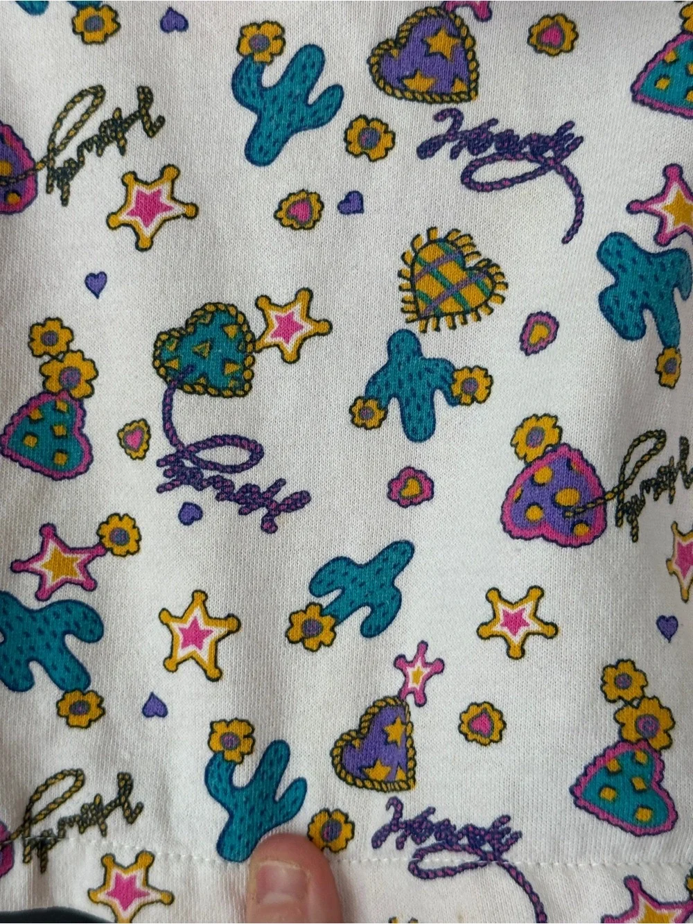 Vintage 90s howdy western print hoodie cowgirl baby toddler sweatshirt hearts
